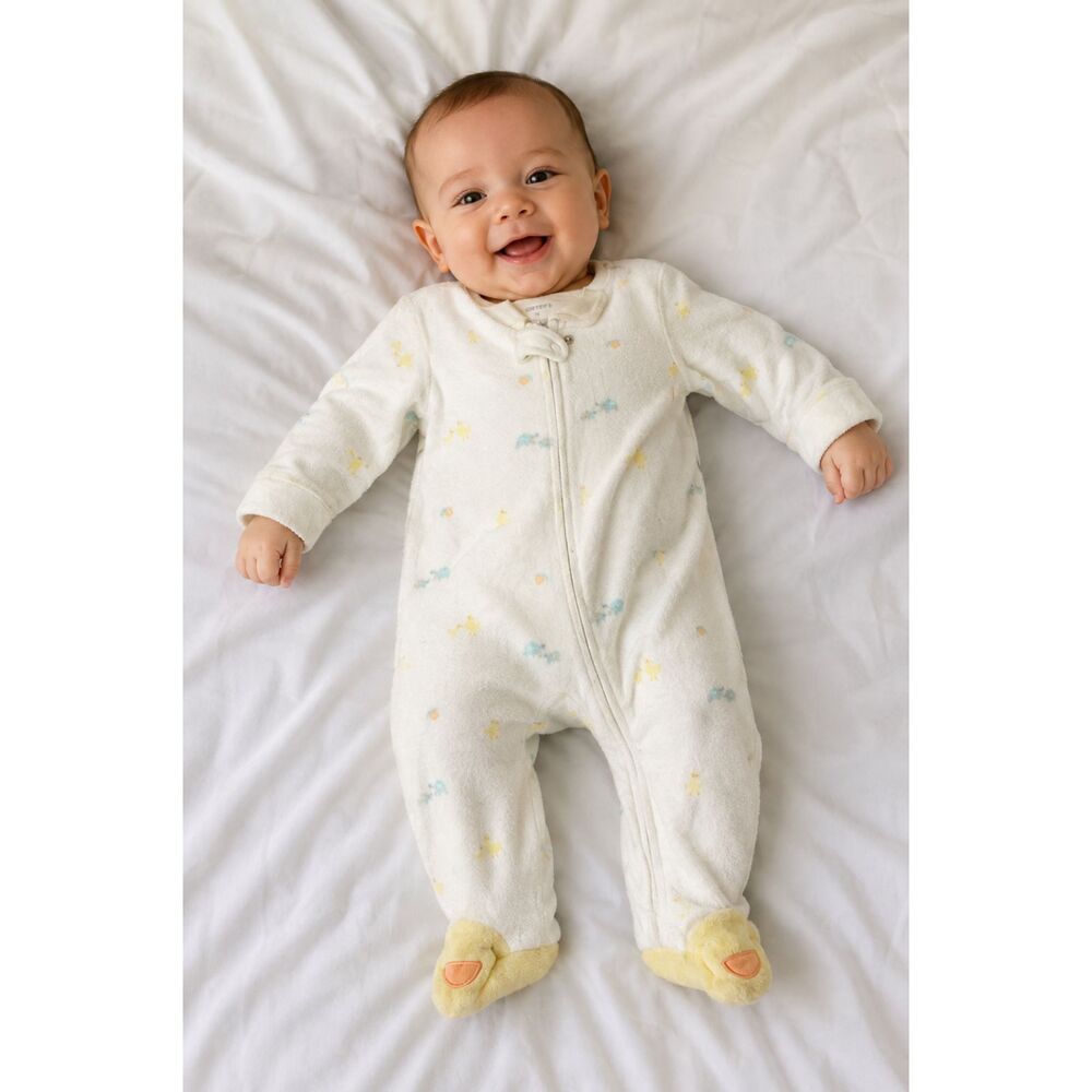 Carter-s White and Cream Sleepsuits-babygrows